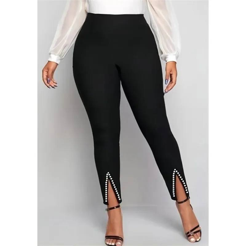 Womens Plus Size Slim Fit Pants High midja kontor lady casual leggings stretchy mager kvinnliga byxor formella delade byxor 240201