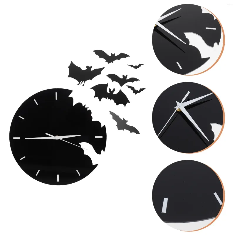 Wall Clocks Clock Vintage Decor Hanging Bat Home Living Room Acrylic Adorn Creative