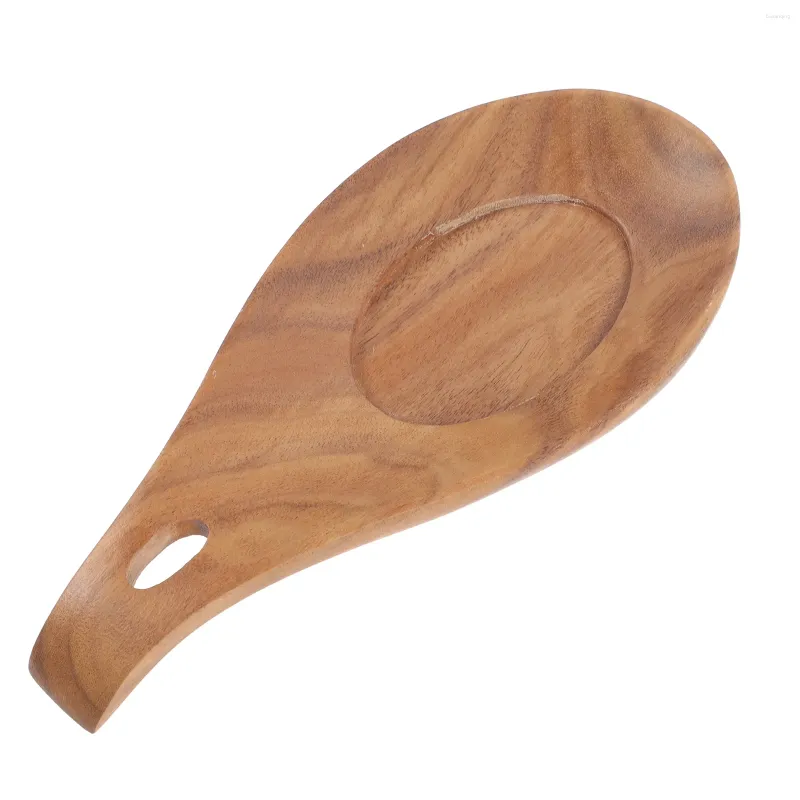 Dinnerware Sets Kitchen Utensils Acacia Wood Spoon Household Multifunctional Holder Log Material Tool Rest For Black Walnut Rustic Soup