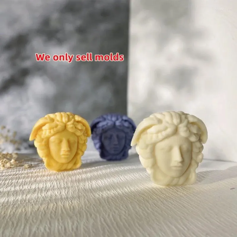 Craft Tools Mini Medusa Head Silicone The Gorgon Candle Gypsum Epoxy Resin Mold