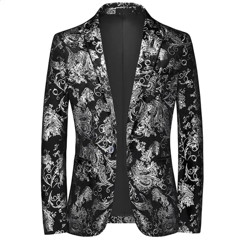 Mode Herren Casual Boutique Business Bronzing Design Abendkleid Anzug Männlich Slim Fit Blazer Jacke Mantel 240124