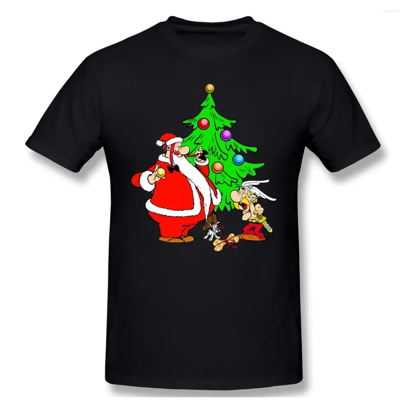 メンズTシャツ高品質Oネック100コットンアスターとオベリクリスマスTシャツAsterix Obelix All Sea Sleeve Short