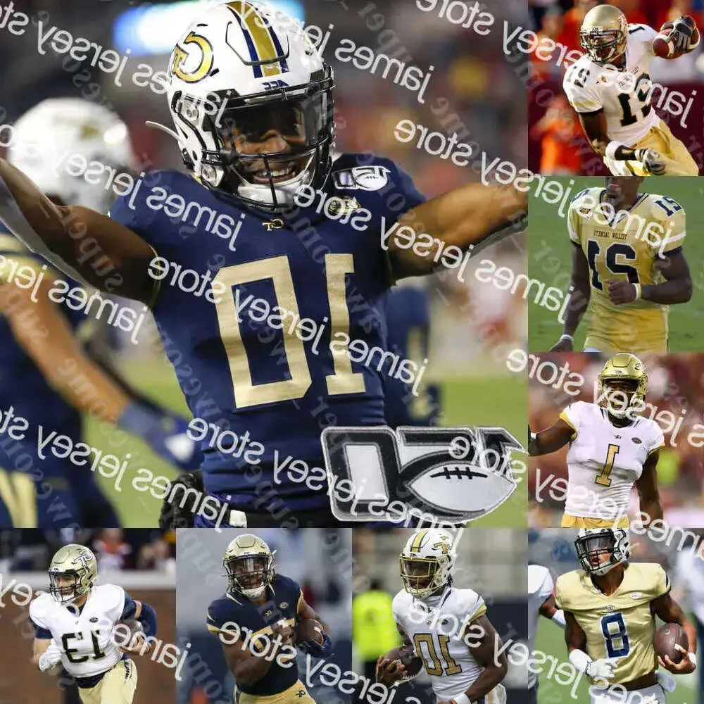 College American Football Wear NCAA Georgia Tech Football Jersey Jeff Sims Jahmyr Gibbs Kevin Harris Malachi Carter Kalani Norris Don High