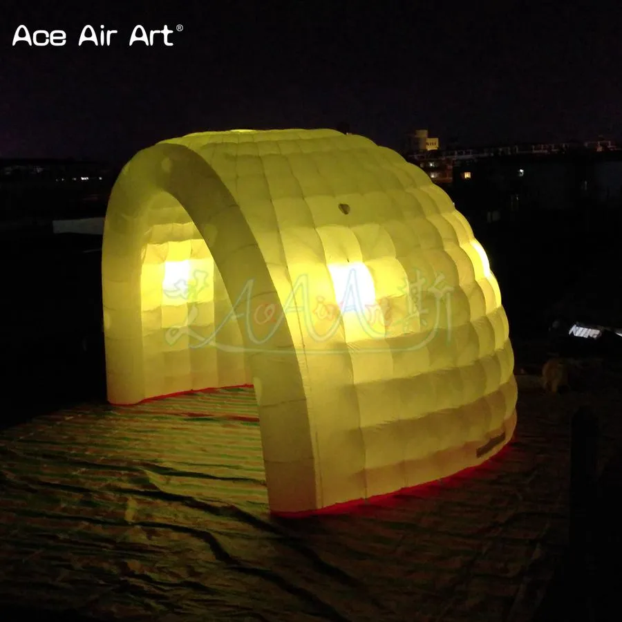 8mD (26ft) With blower wholesale Giant White DOME Tent Balloon Advertising Inflatable Igloo Booth Shelter Luna for Sports Event Tent