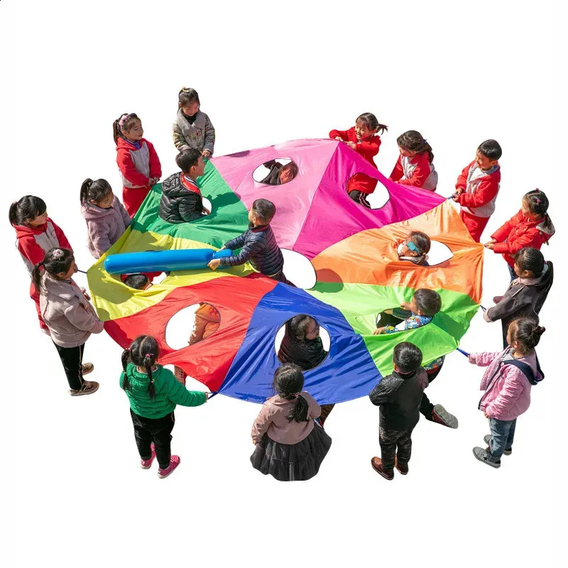 Kindergarten Hit Hamster Colorful Mat Rainbow Umbrella Parachute Toys Parent-child Activities Game Props Children Outdoor Sports