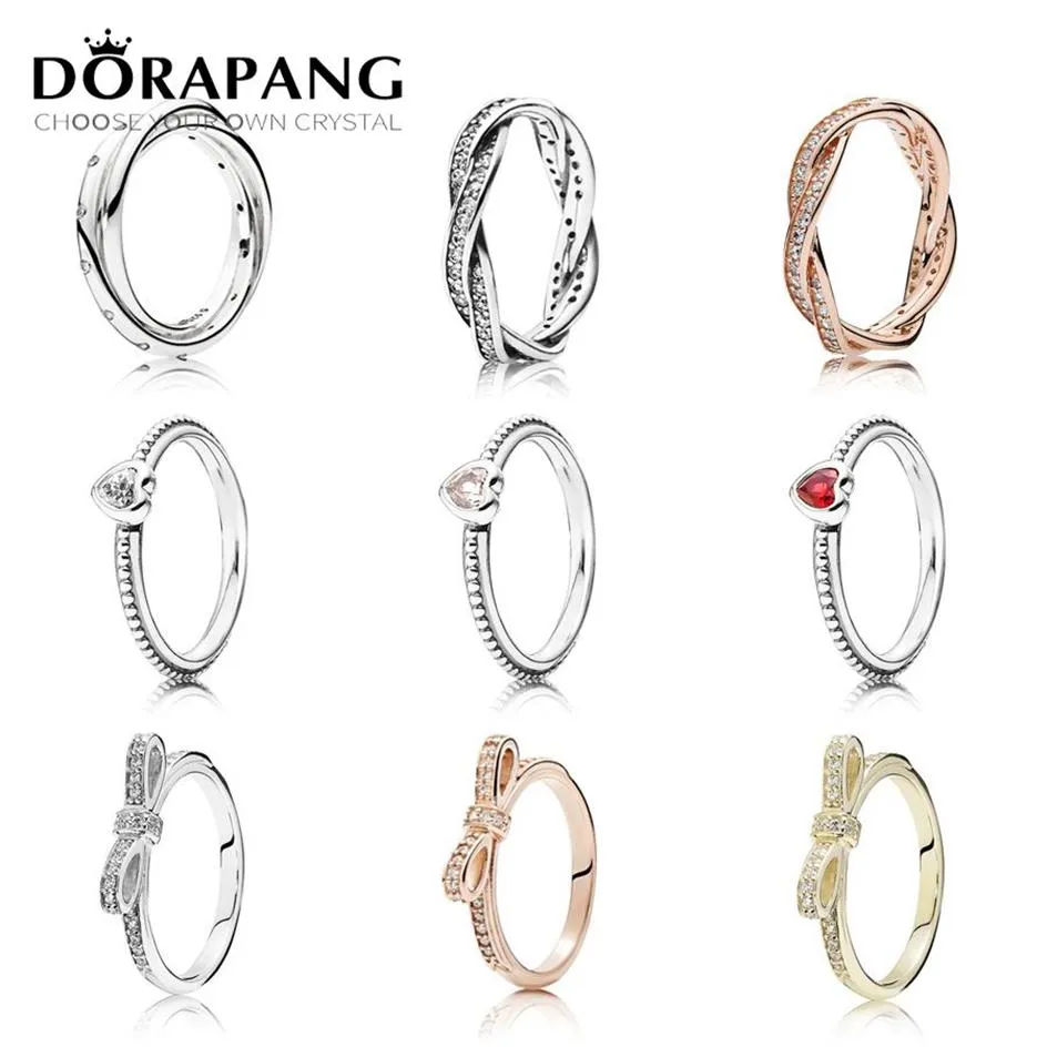 Dorapang 925 Sterling Silver 14K女性用の金色のリング