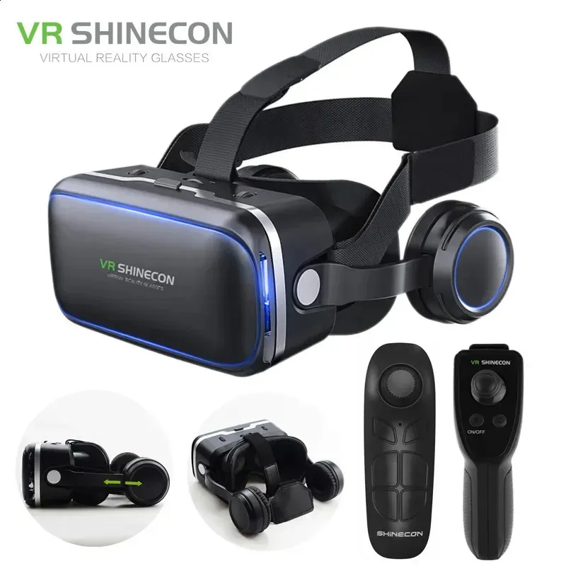 VR Shinecon 60 Versión de auriculares Auriculares estéreo de realidad virtual 3D con control remoto para IOS Android 240130