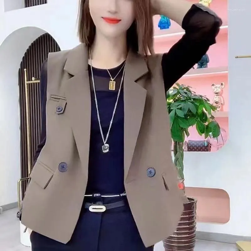 Women's Vests Sleeveless For Women Casual Statue Outer Top 2024 Cardigan Korean Version Of The Shoulders Section Jacket Woman Coat