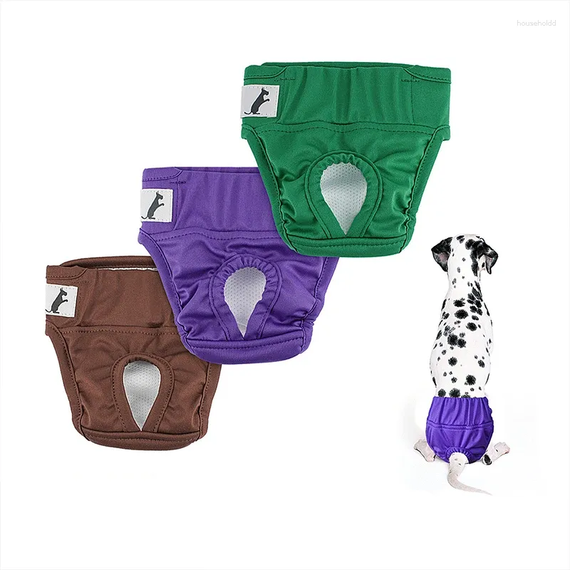 Vêtements pour chiens Pantalon sanitaire physiologique pour animaux de compagnie Bande de fixation Confortable Anti-fuite Lavable Couche réutilisable Sous-vêtements multi-tailles