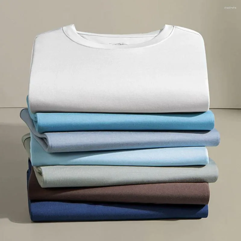 T-shirts hommes 94% modal haute qualité luxe homme chemise d'été pour hommes col rond couleur unie mâle plaine t-shirt Y2K décontracté hauts à manches courtes