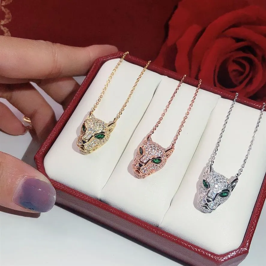 s925 silver leopard print Necklace quality Popular high Fashion Party Jewelry For Women Luxurious Panther Wedding Jewelry Leopard 249J