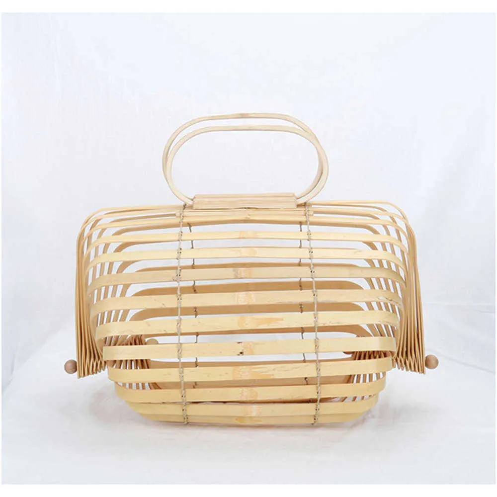 New Wind Bamboo Weaving Bag Crafts Lantern Vine Weaving Gift Bag Foldable Fashion Show Weaving Bag