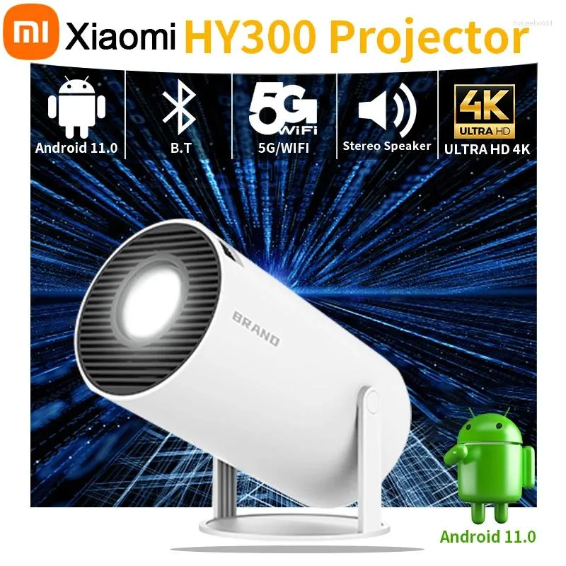Camcorders Xiaomi Transpeed Android 11 4K Projector WiFi6 HY300 Allwinner H713 200ANSI BT5.0 1280 720P Home Theater Outdoor Portable Cloth