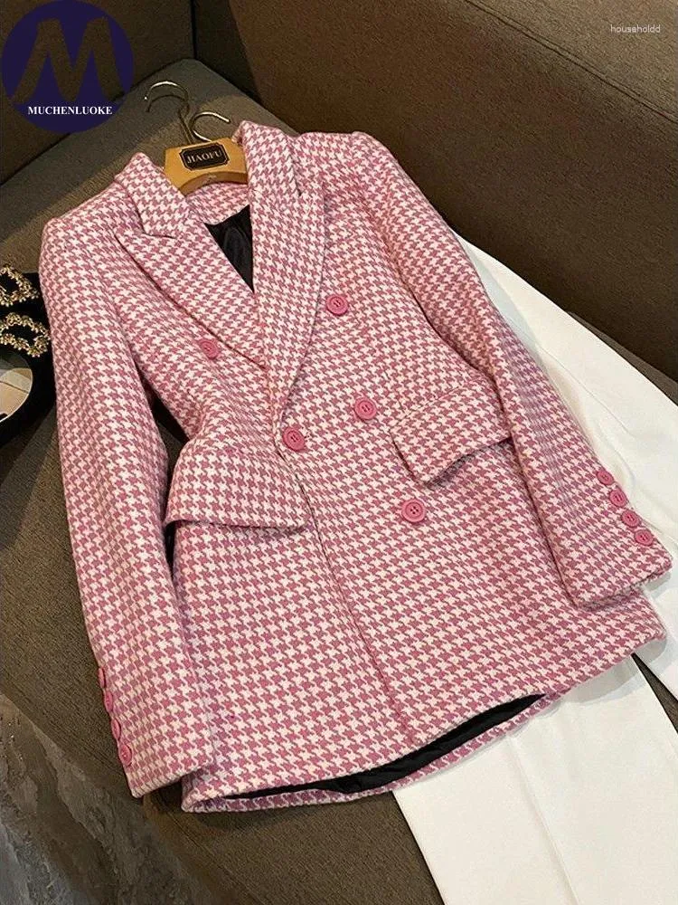 Women's Suits Chic And Elegant Woman Jacket Spring Autumn British Style Mid Length Blazer Coats Fashionable Slim Fit Clothing Blazers