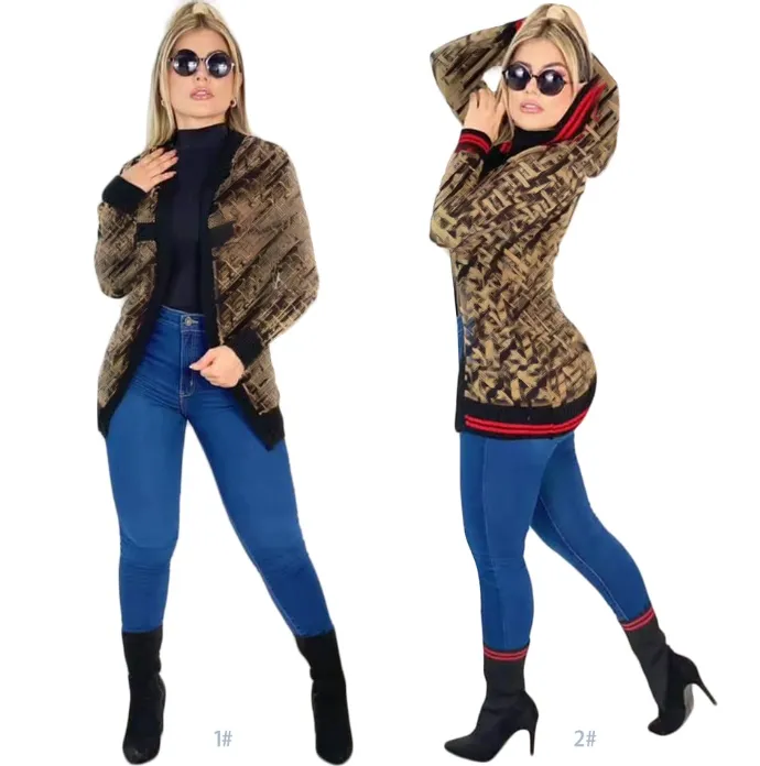 유럽과 미국 교차 국경 여성 가을과 겨울 기질 통근 캐주얼 니트 두꺼운 후드 스웨터