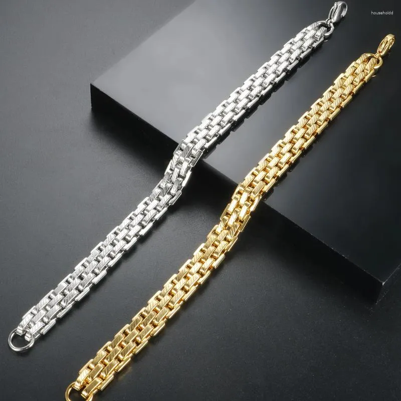 Charme Pulseiras 11mm de Largura Chunky Pesado Pulseira À Prova D 'Água de Aço Inoxidável Para Homens Mulheres Grosso Textura Link Chains Na Mão Rock Jóias