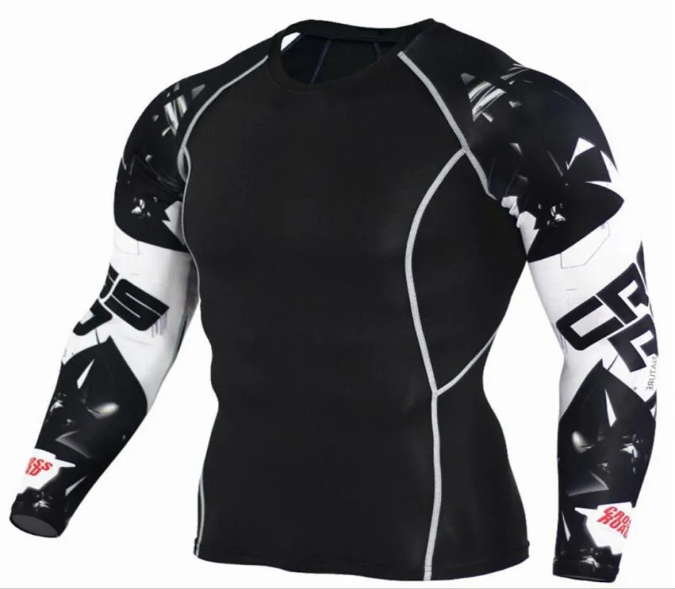 Camicie a compressione da uomo 3D Teen Wolf Maglie Maglietta a maniche lunghe Fitness Uomo Lycra MMA Allenamento Magliette Collant Marchio di abbigliamento CY201514391