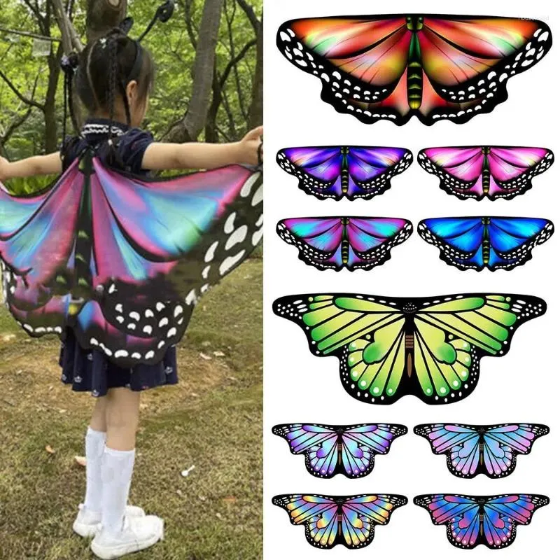 스카프 화려한 어린이 나비 날개 케이프 여자 요정 목도리 픽시 망토 팬시 드레스 의상 선물 의상 액세서리