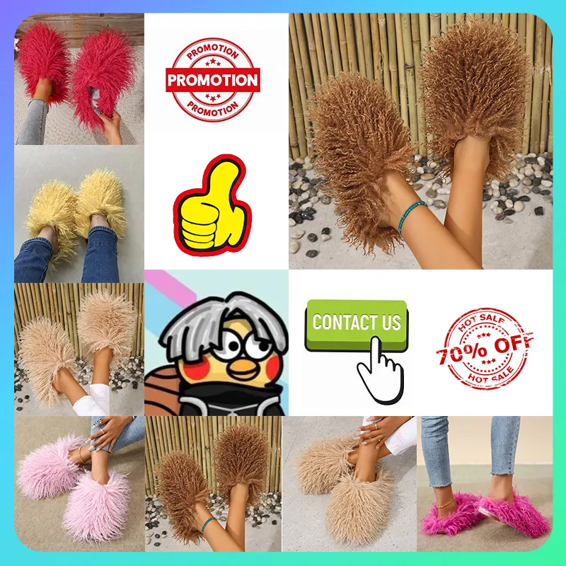Designer Casual Platform Plush slippers cotton padded shoes for women man Autumn Winter Keep wear resistant Indoor Wool Fur Slippers Softy 36-49