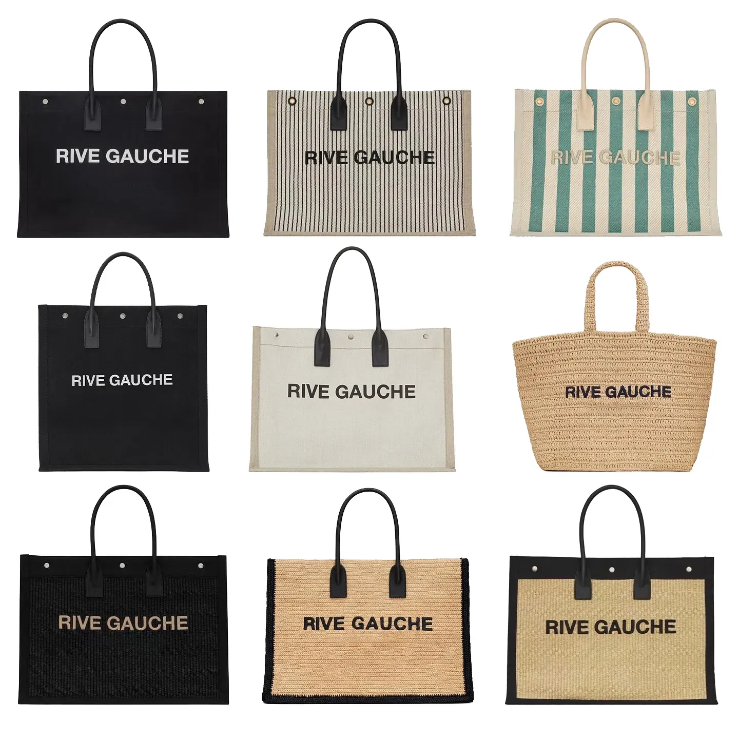 Sac fourre-tout en relief pour femmes Rive Gauche Sacs à main d'embrayage d'été pour hommes Sacs à main en paille tissés Achat fourre-tout Grand sac de plage de vacances de voyage Shopping Sac de créateur de luxe Hommes