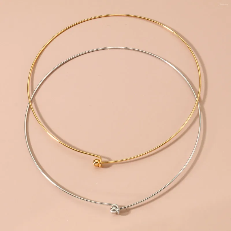 Choker 1 bit 304 rostfritt stål krage halsband runda med avtagbar kuländklapp handgjorda diy smycken som gör 45 cm lång