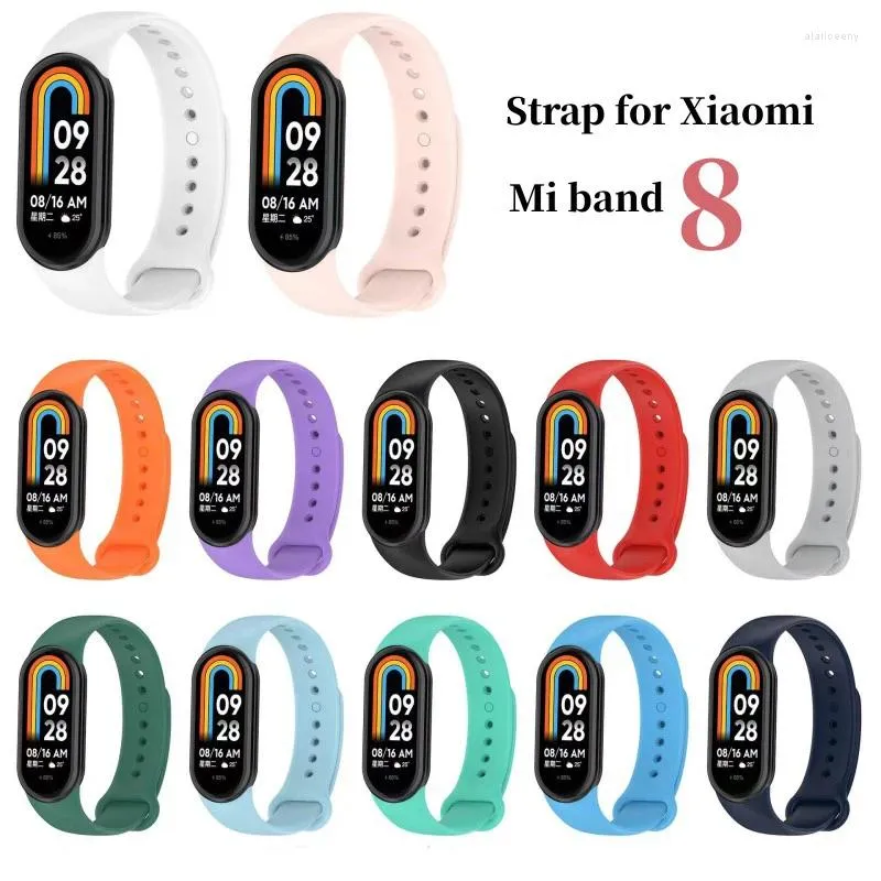 Bandas de relógio pulseira para xiaomi mi banda 8 pulseira de substituição inteligente esporte silicone ajustável pulseira 8/8 nfc correa