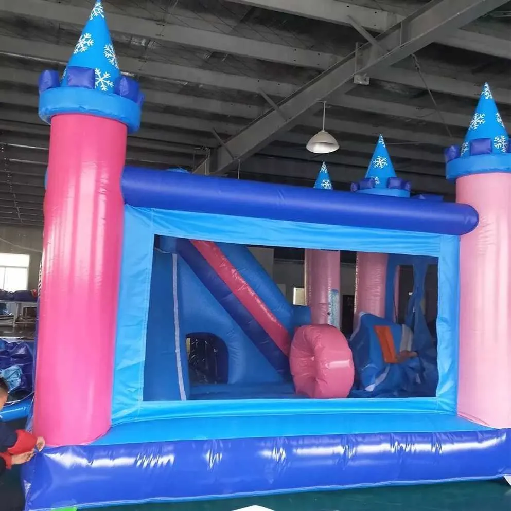 4x4 m Trampolins ao ar livre infláveis infláveis casas desenho animado trampolim jumping castle com slide pvc bounce combin