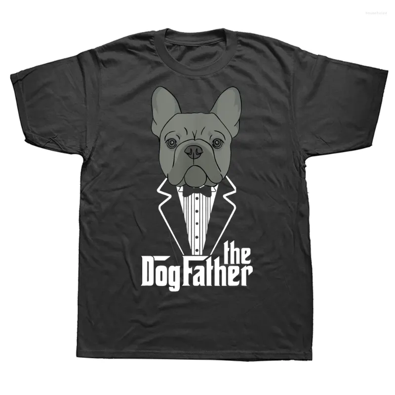 T-shirt da uomo The Dogfather Bulldog francese Papà Frenchie Papa Graphic Cotton Streetwear Manica corta Regali di compleanno T-shirt estiva