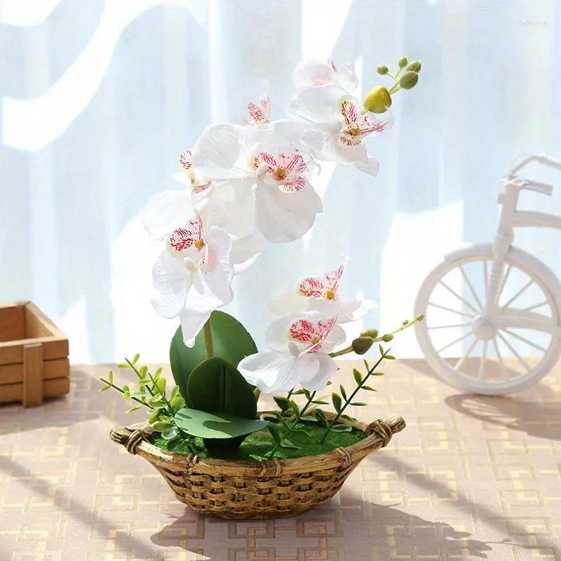Fleurs décoratives fleur artificielle Double fourchette papillon orchidée grand bonsaï créatif maison-chambre bureau El fête décoration de mariage