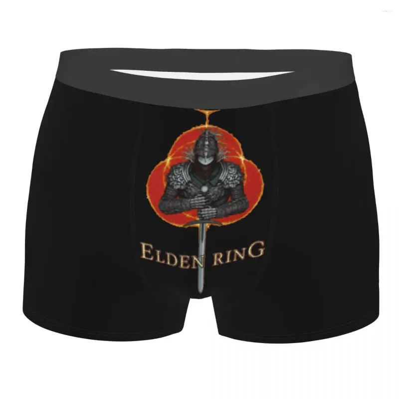Calzoncillos para hombre Elden Ring Games ropa interior Undead Knight Dark Souls Sexy Boxer Shorts bragas Homme transpirable de talla grande