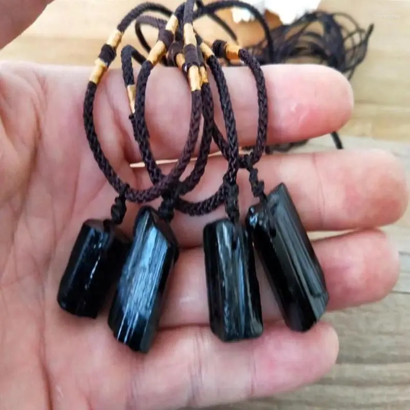 Ожерелья с подвеской Исцеляющее ожерелье по желанию Натуральный кристалл с черным камнем на шею 40 ГБ