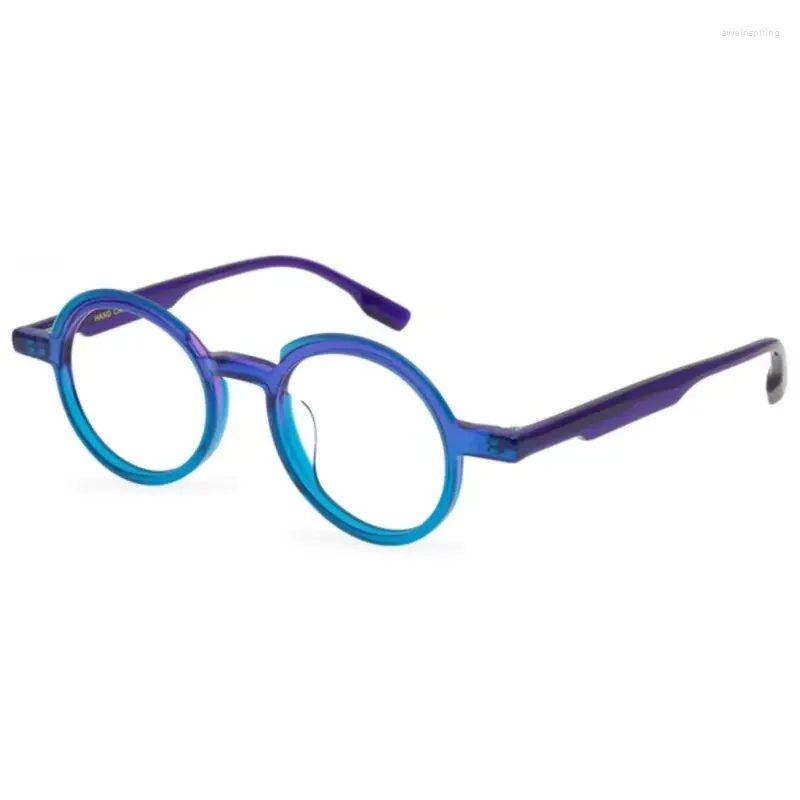 Montature per occhiali da sole Fantasia montatura per occhiali in acetato dolce per donne Occhiali da lettura Uomo Lenti ottiche Occhiali rotondi alla moda colorati alla moda