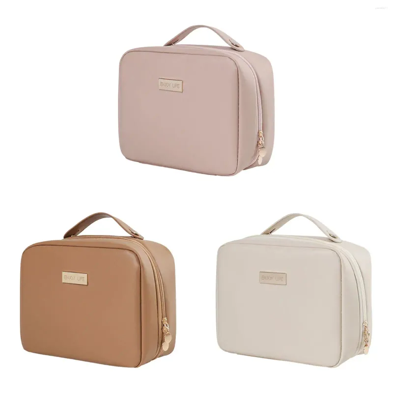 Borse per cosmetici Borsa per organizer per trucco da viaggio Borsa portatile in pelle PU piccola per strumenti per trucco Uso quotidiano Regalo da viaggio a casa