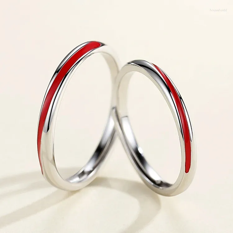 클러스터 반지 Foyuan mobius 커플 반지 간단하고 개인화 된 ins 접착제 접착제 빨간 달빛 스레드