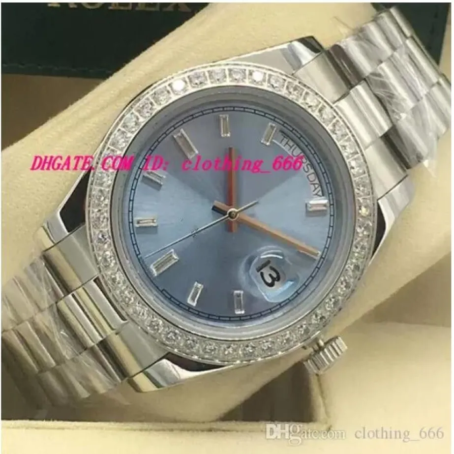 Watch Watch 4 Style Diamond Bezel 18K White Gold Diamond Dial 41mm Mostomatic Mostical Motion Mostion Watchs 334W