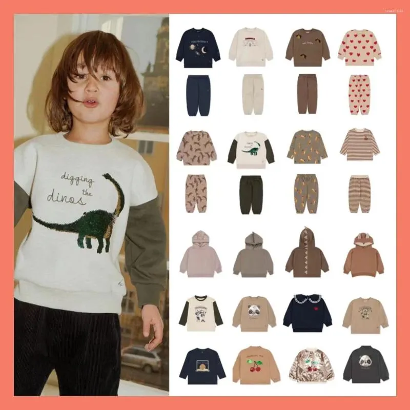 Conjuntos de ropa KS Conjunto de ropa para niños de invierno Niños Espesado con capucha Niño Niña Lindo Weatshirt Pantalones de chándal Traje Nacido Sudadera Chaqueta de bebé 1-9Y