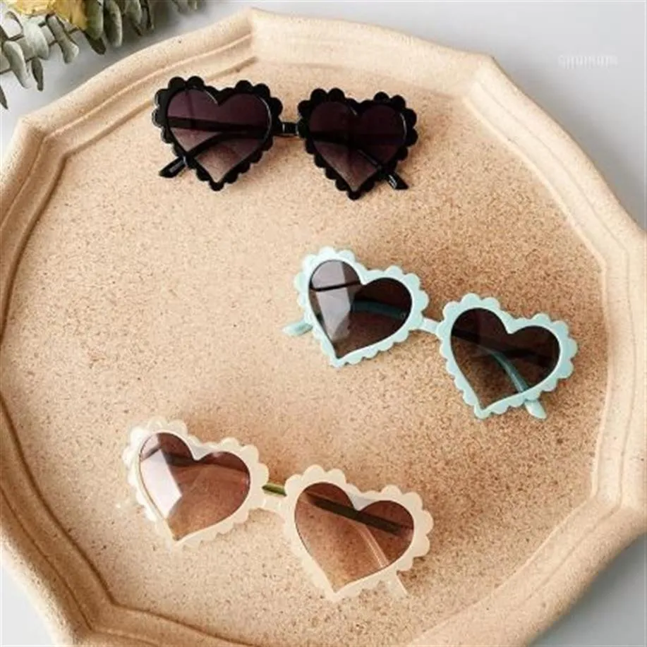 Kleinkind Junge Mädchen Solide Liebe Muster Sonnenbrille Sonnenbrille Kind Brillen Strand Brillen2638