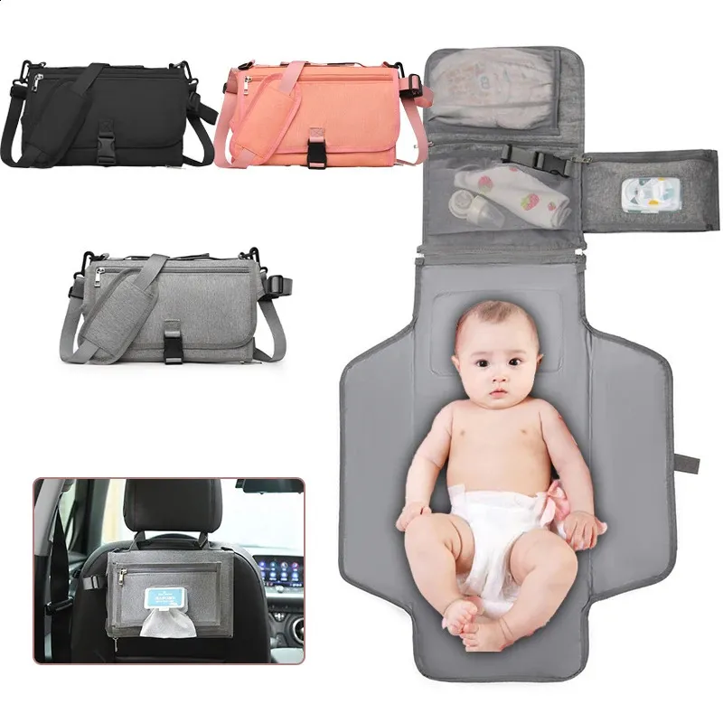 Portable baby changing pad multifunctional foldable diaper bag outdoor travel 240131