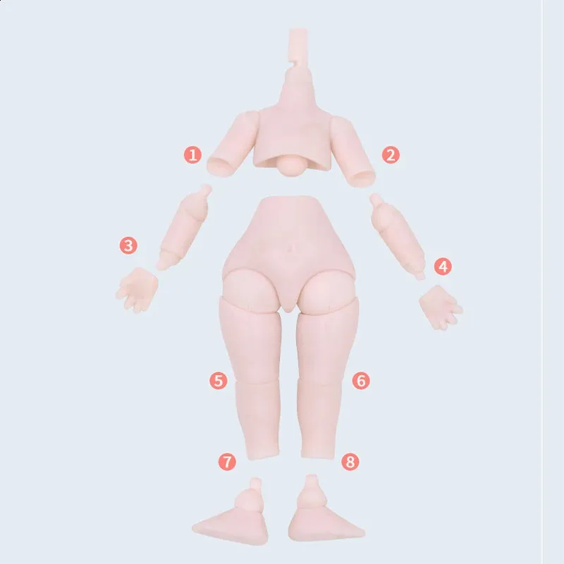 12cm Height Cute Ob11 Doll Toy 112 Bjd Multi Joints Movable Diy Dress Up Toys 240129