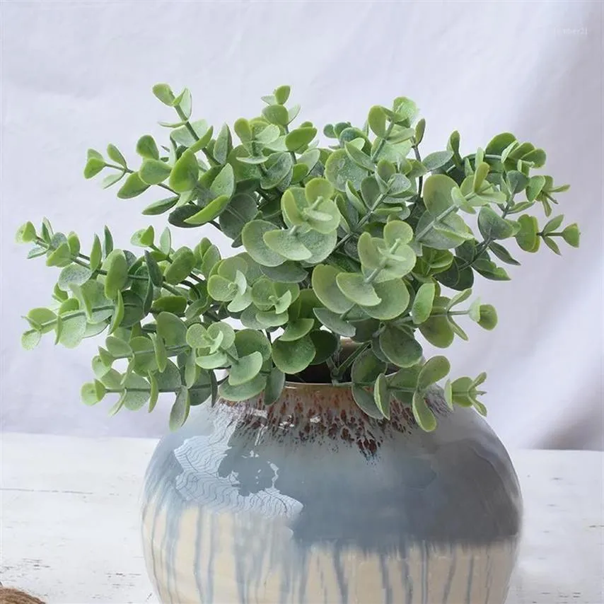 Decoratieve Bloemen Kransen Kunstmatige Eucalyptus Gras Bush Nep Plastic Groene Bladeren Plant Voor Thuiskantoor Decoration261n