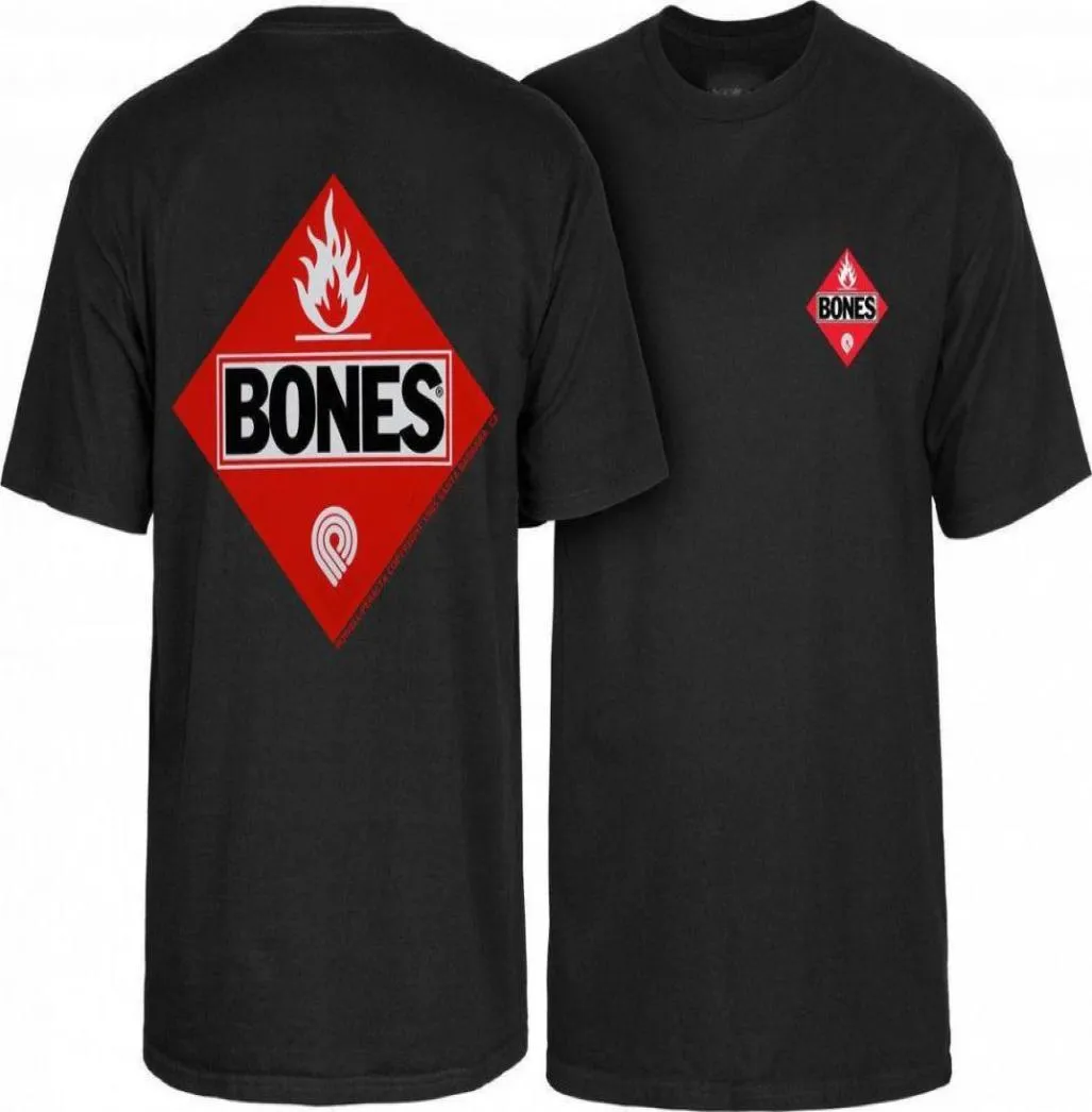 Powell Peralta Flammable Flame TShirt Schwarz Ripper Bones OG Skateboard L XL 2XL 3xl Mode Männer T Shirts Rundhals2561917