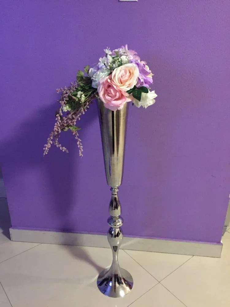 75cm/100cm tall New style gold mental Road Lead wedding Vase Wedding Table Centerpieces Event Party Flower Rack Home Decoration senyu0303