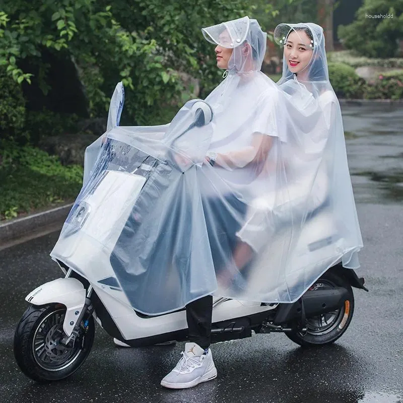 Raincoats Raincoat Waterproof Motorcyclist varor för fiske poncho på molncyklar huva en enda dubbel person PVC