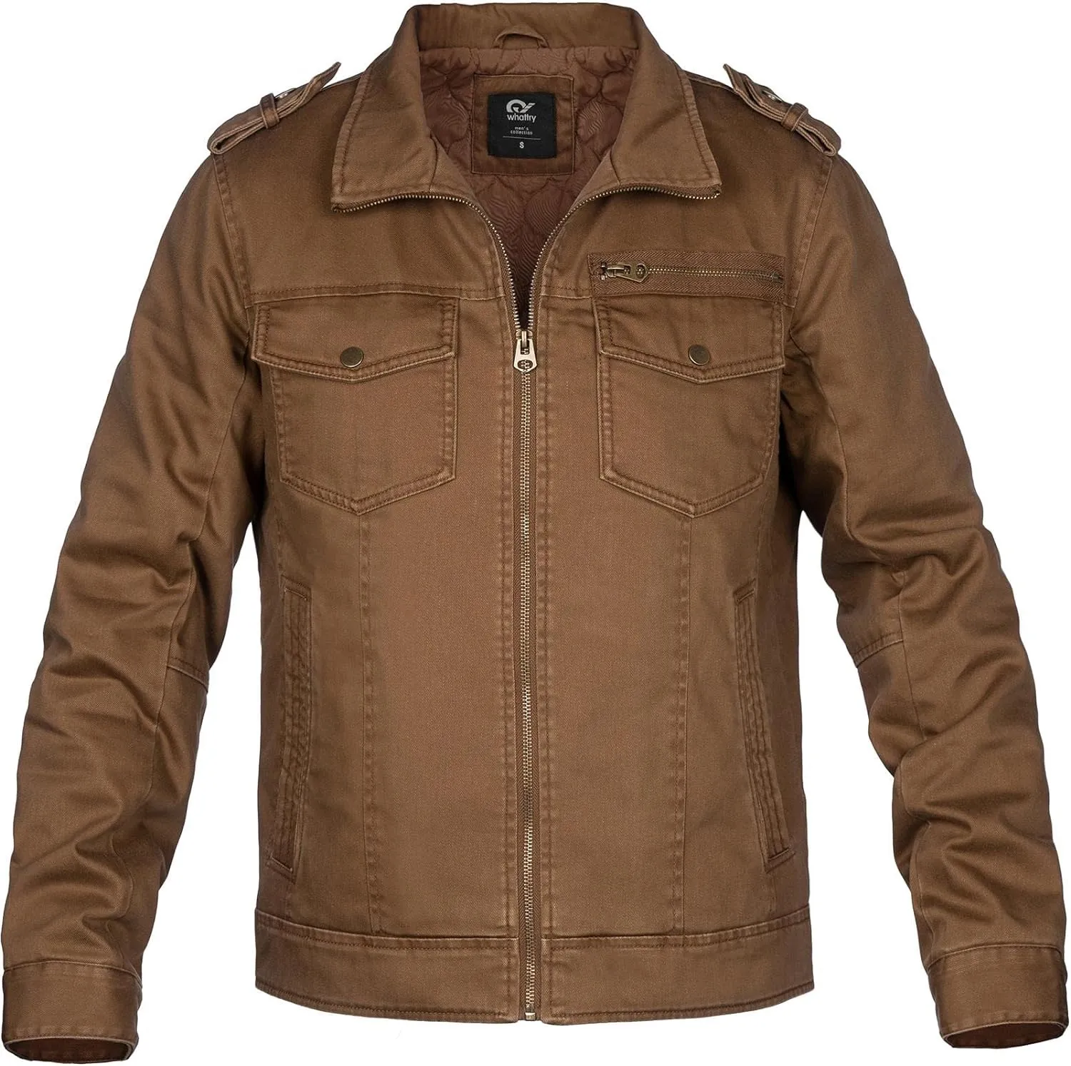 WhatTry Mens Casual Casual Casa Militar de Casa A quente Windbreaker