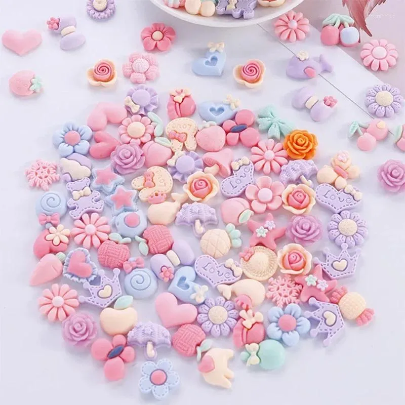 Decorative Figurines 30 Pcs Stylish Mixed Beautiful Gadgets Flatback Resin Kawaii DIY Scrapbook Lovely Hair Accessories Decorations