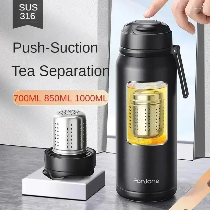 Water Bottles Vacuum 316 Business Bottle Cold Travel Infuser Stainless Coffee Cup Magnetic Tea Thermos Keep Gift With Steel