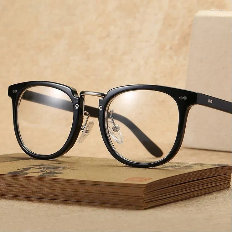 Óculos de sol quadros vintage retro óculos rebite óculos quadro com lente clara oversized oculos de grau