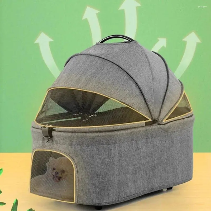 Kattbärare husdjur barnvagn lätt och vikbar hund vagn utomhus rese andas barnstroler med vikt 15 kg för små hundar