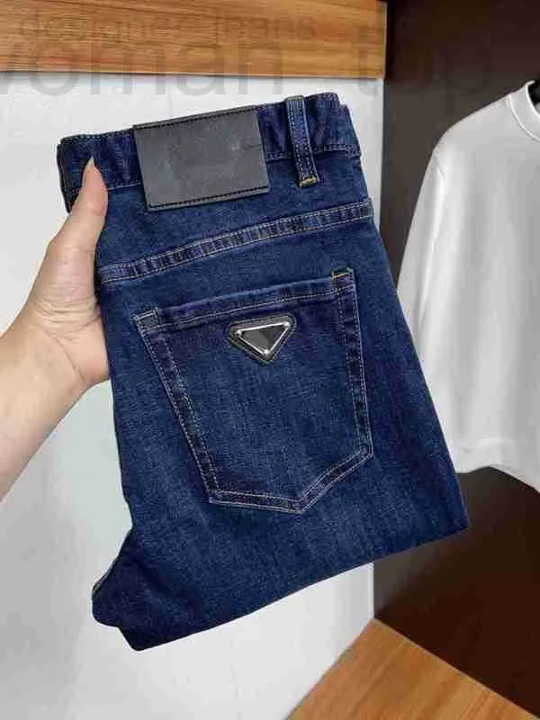 Jeans masculinos designer designer highend marca mens jeans simples design de cor sólida confortável azul calças casuais luxo n3oz sapx r2rd