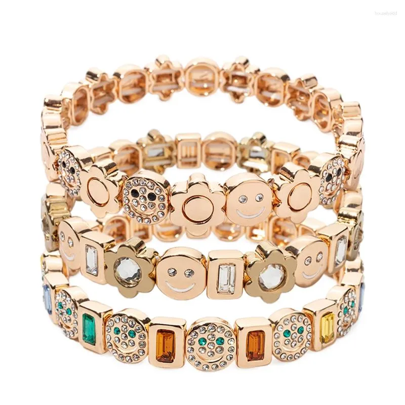 Bracelets de couleur or pour femmes, Design d'été, breloques à fleurs, bracelet perlé, cadeau, bijoux à main Boho, 2024